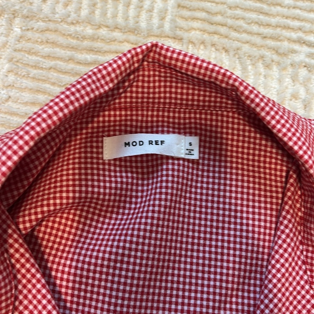Mod Ref Red Gingham Oversized Button Down - image 4